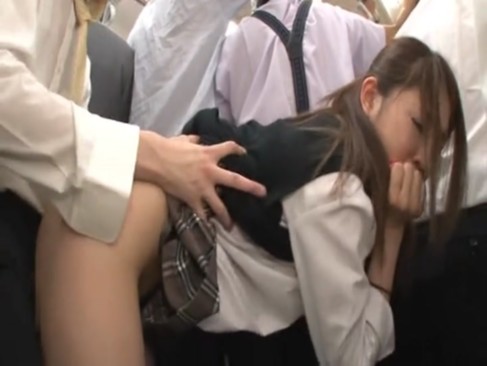 痴漢に遭遇して身動き取れないままハメられる巨乳女子校生ｗ