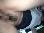 ガチ巨乳に育った美少女JKを野外で頂きハメ→ちゃっかり生中出し