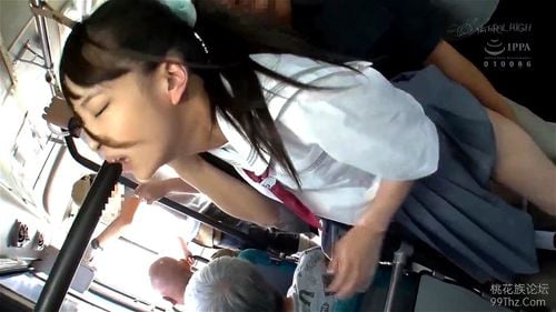 【あべみかこ】途中下車が出来ない公共バス内で帰宅中のJK女の子が鬼畜男に無理やり痴漢&強姦